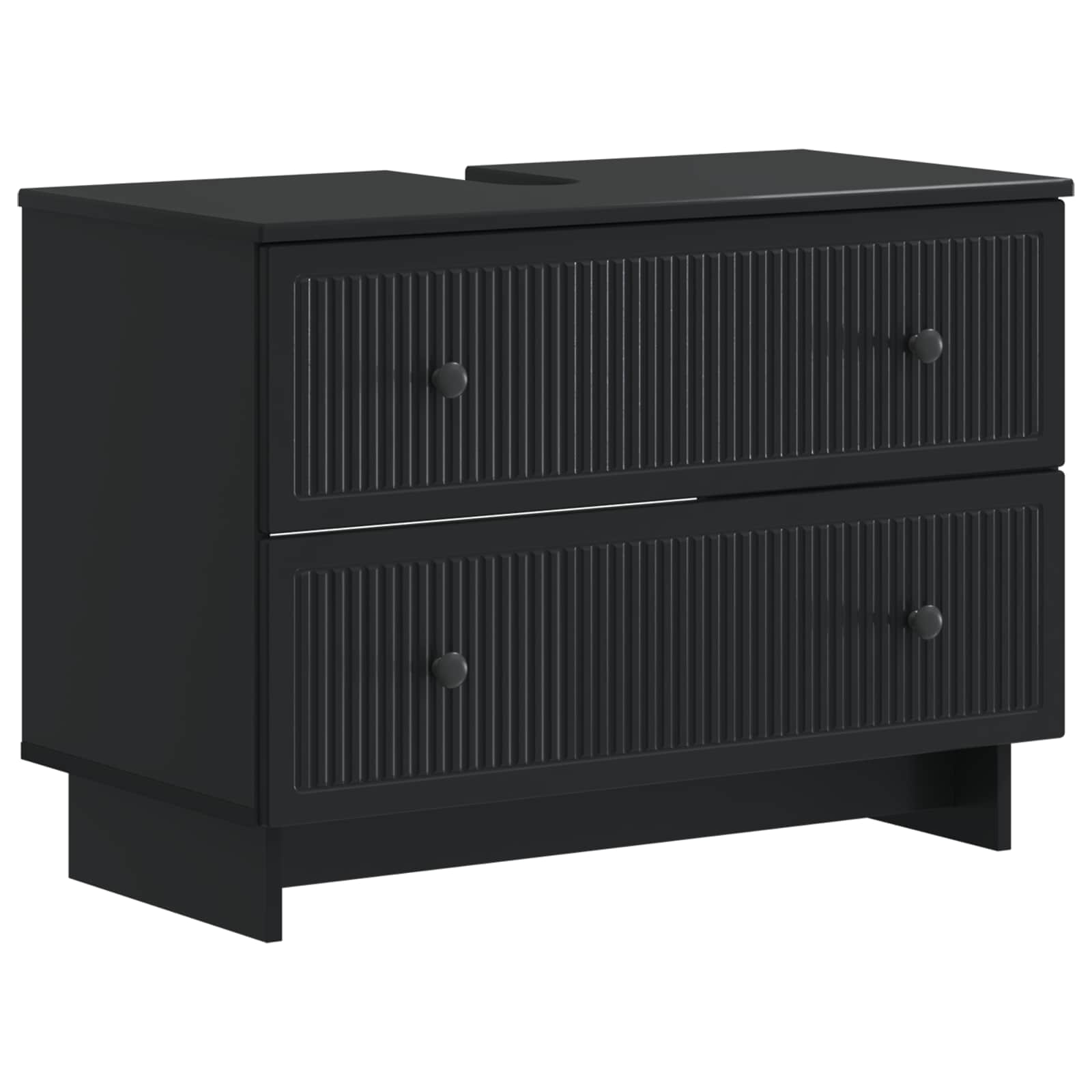 Waschbecken/waschmuschel/waschtischschrank Ede Schwarz 82 X 41 X 59 Cm Holzwerkstoff