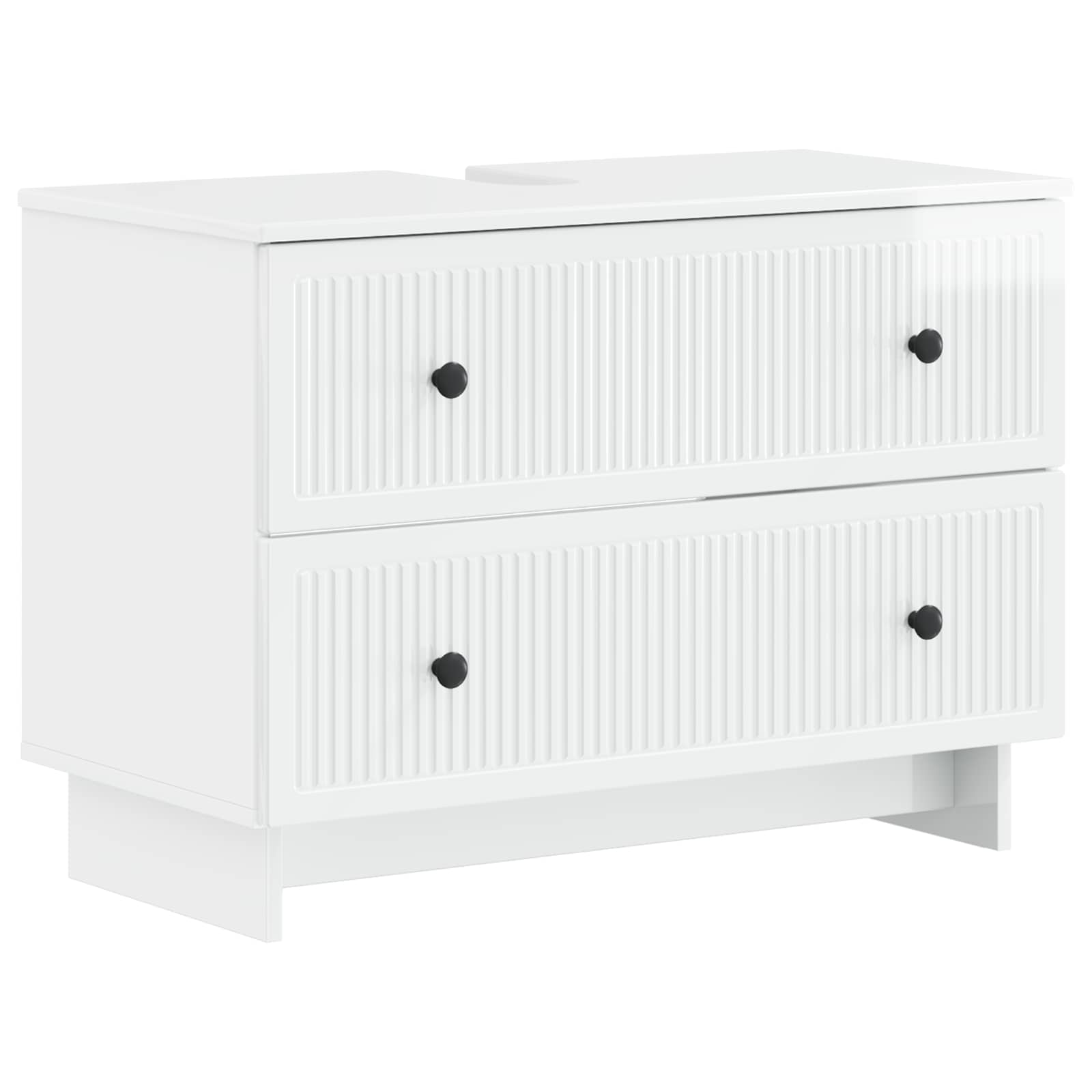 Waschbecken/waschmuschel/waschtischschrank Ede Hochglanz Weiß 82 X 41 X 59 Cm