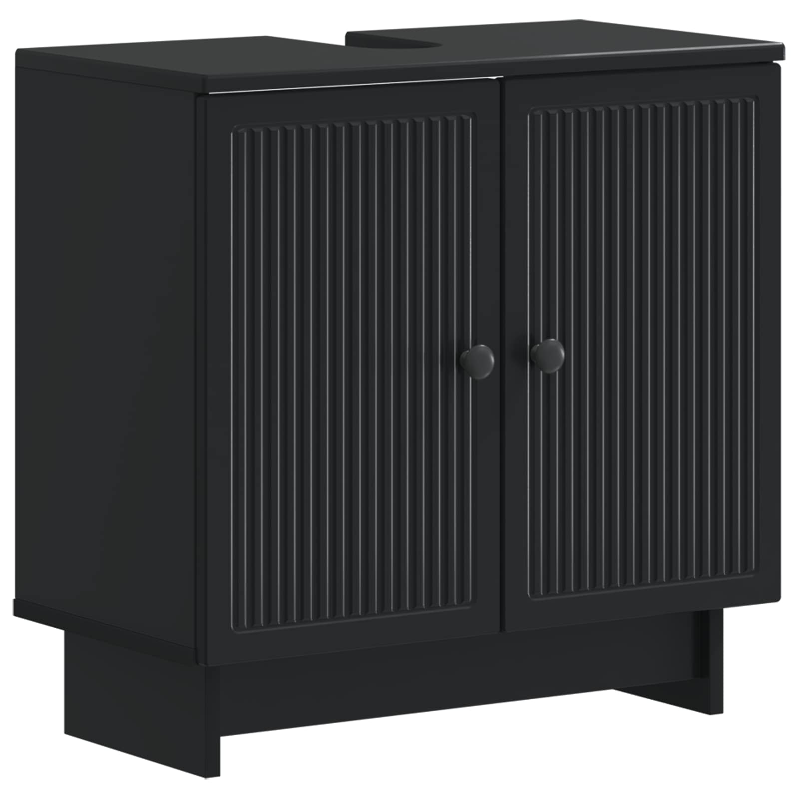 Waschbecken/waschmuschel/waschtischschrank Ede Schwarz 59,5 X 31,5 X 59 Cm