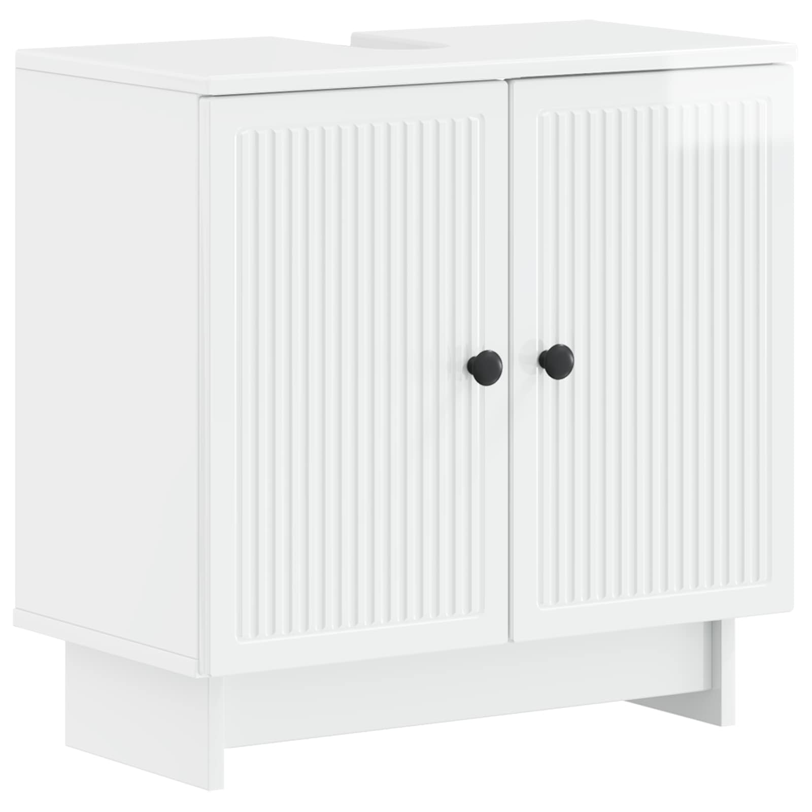 Waschbecken/waschmuschel/waschtischschrank Ede Hochglanz Weiß 59,5 X 31,5 X 59 Cm