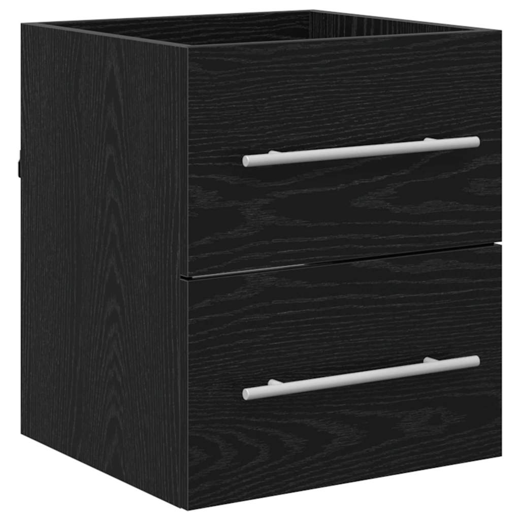 Waschbecken/waschmuschel/waschtischunterschrank Schwarz Eichen-optik 38,5 X 41 X 48 Cm