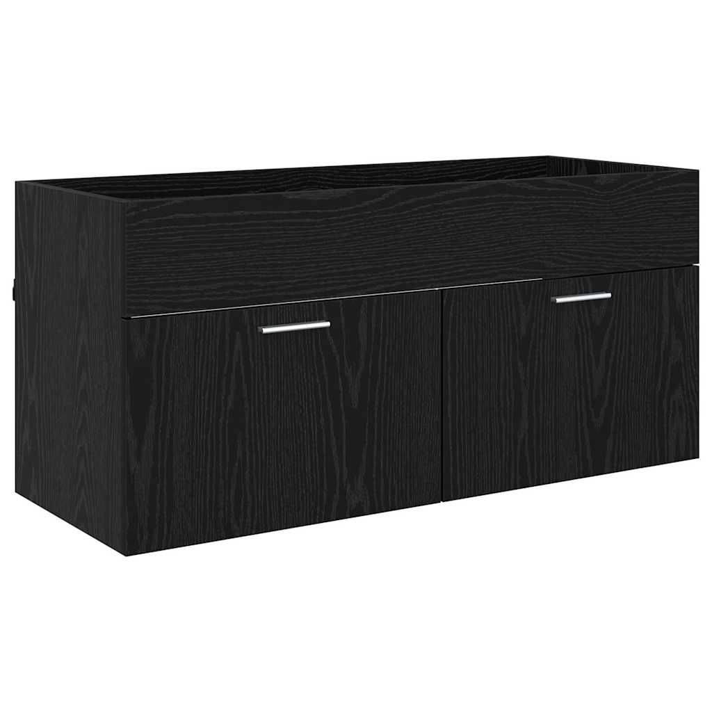 Waschbecken/waschmuschel/waschtischunterschrank Schwarz Eichen-optik Holzwerkstoff