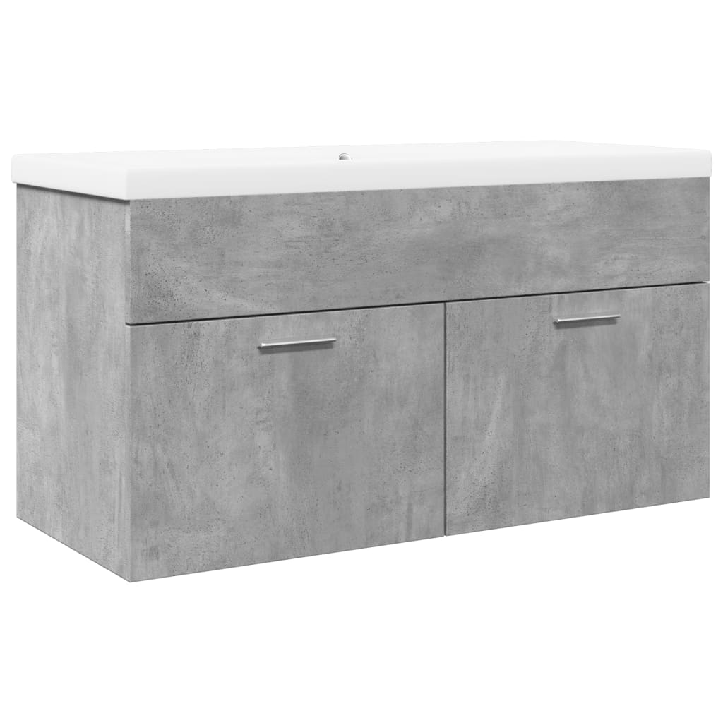 Waschbecken/waschmuschel/waschtischunterschrank Mit Einbaubecken Betongrau