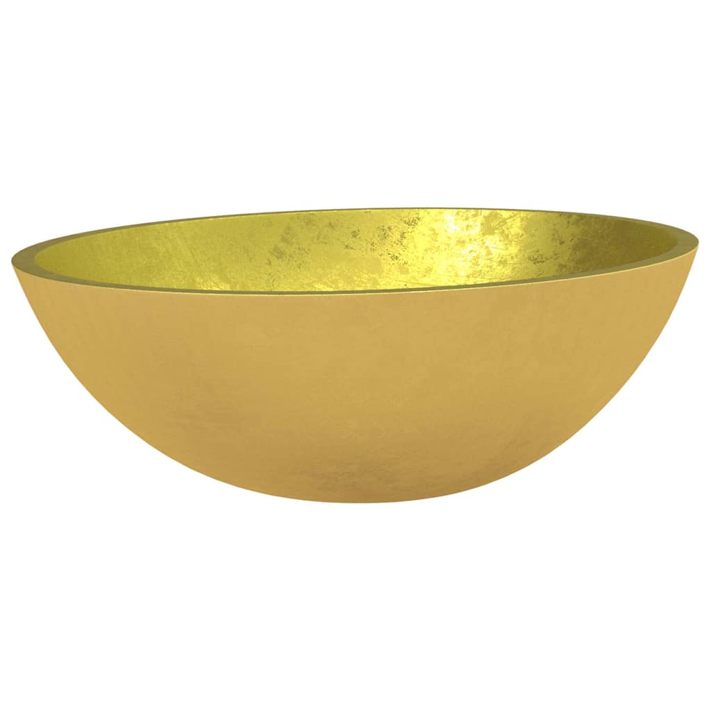 Waschbecken/waschmuschel/waschtisch Glas 50x37x14 Cm Gold