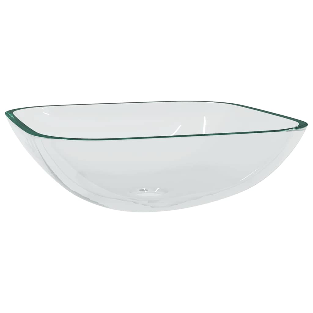 Waschbecken/waschmuschel/waschtisch Glas 42x42x14 Cm Transparent