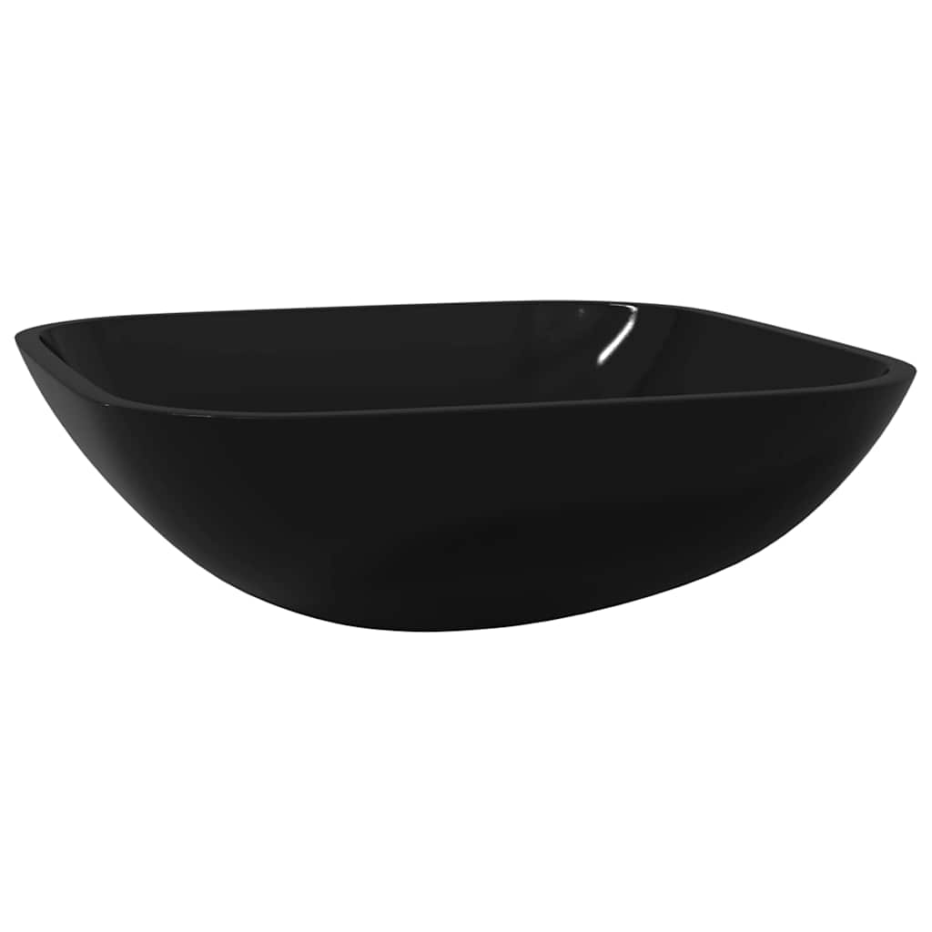 Waschbecken/waschmuschel/waschtisch Glas 42x42x14 Cm Schwarz