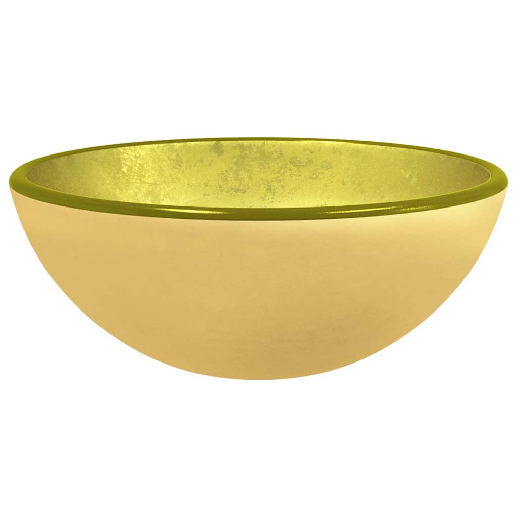 Waschbecken/waschmuschel/waschtisch Hartglas 30x12 Cm Golden