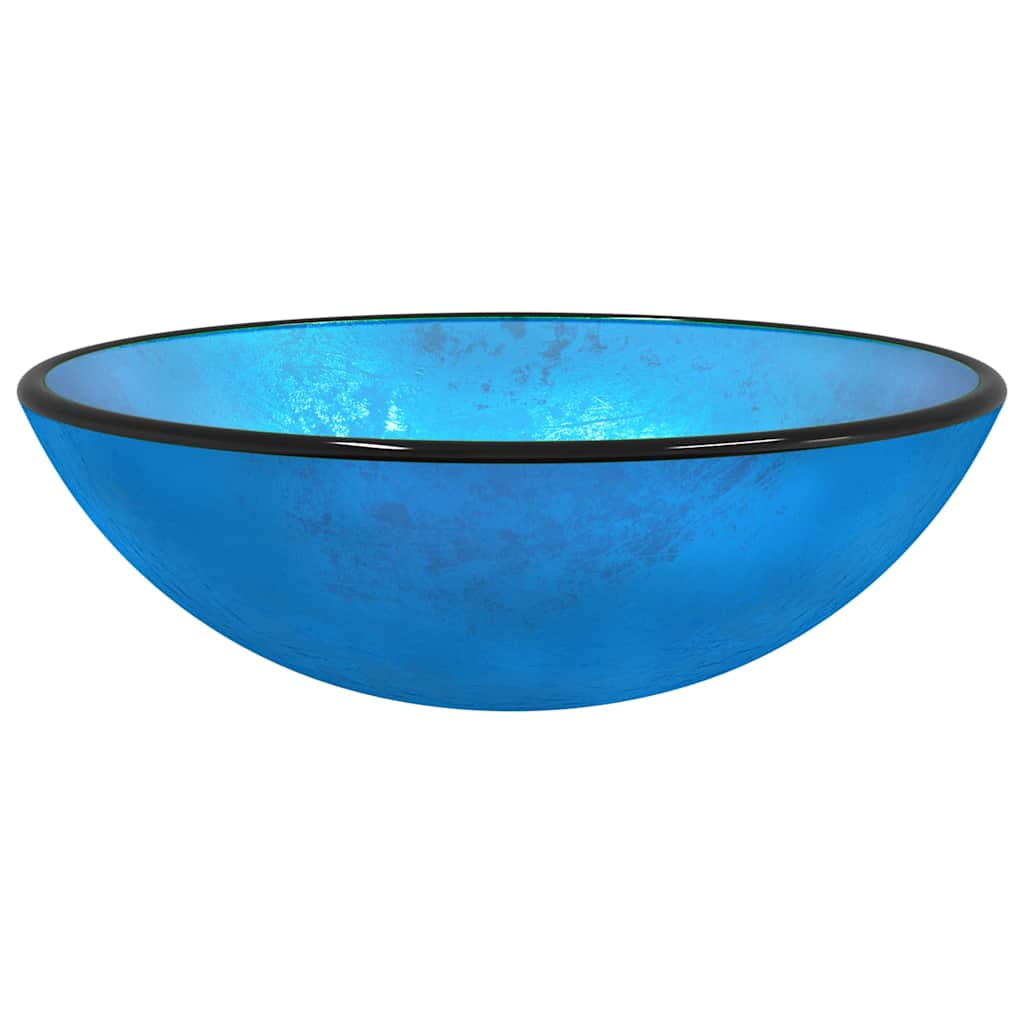 Waschbecken/waschmuschel/waschtisch Hartglas 42x14 Cm Blau