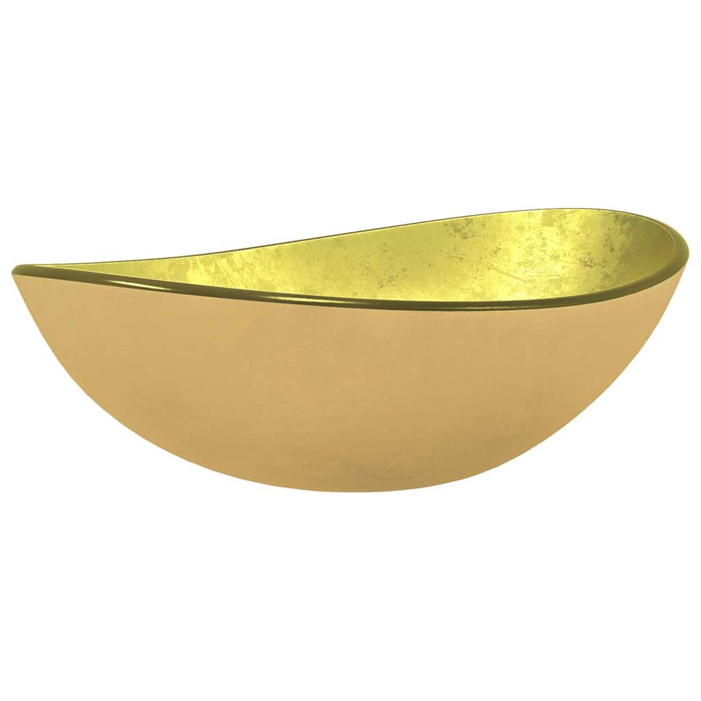 Waschbecken/waschmuschel/waschtisch Hartglas 54,5x35x15,5 Cm Golden