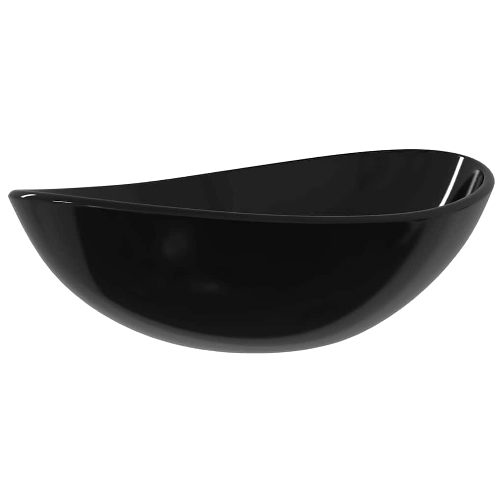 Waschbecken/waschmuschel/waschtisch Hartglas 54,5x35x15,5 Cm Schwarz