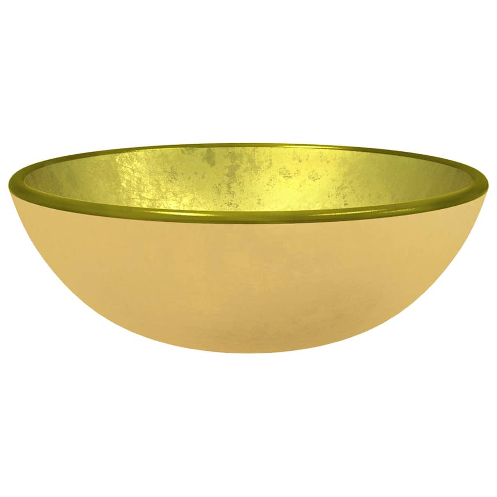 Waschbecken/waschmuschel/waschtisch Hartglas 35x12 Cm Golden