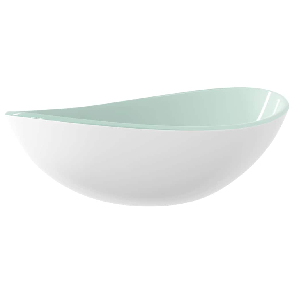 Waschbecken/waschmuschel/waschtisch Hartglas 54,5x35x15,5 Cm Weiß