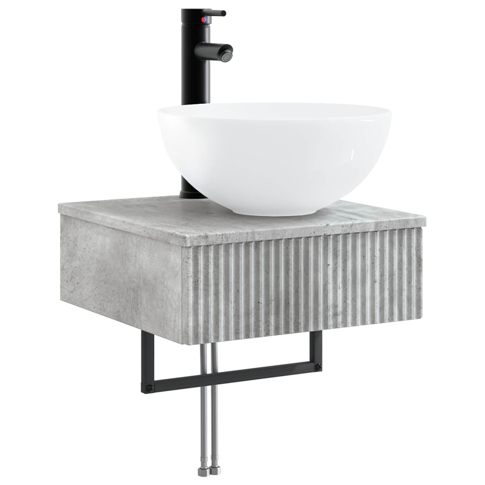 Wandmontiertes Waschbecken/waschmuschel/waschtisch Betongrau 40 X 41 X 40,5 Cm