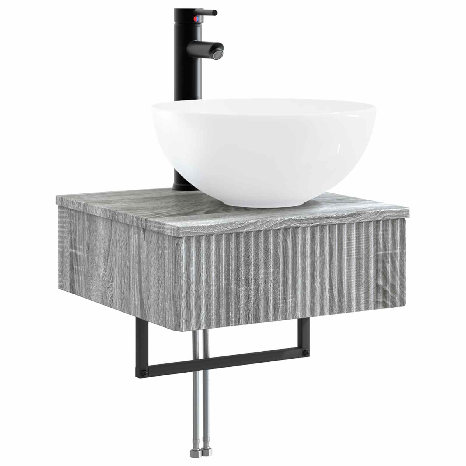 Wandmontiertes Waschbecken/waschmuschel/waschtisch Grau Sonoma 40 X 41 X 40,5 Cm