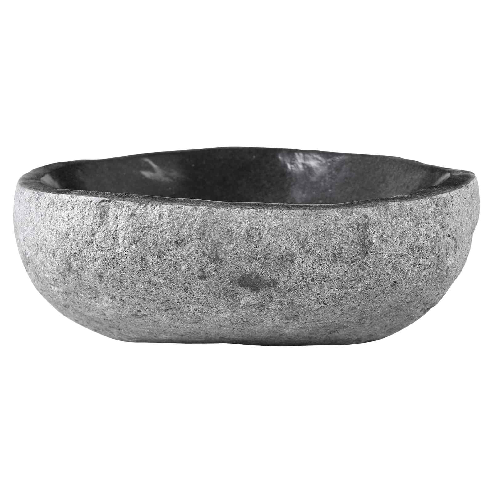 Waschbecken/waschmuschel/waschtisch Oval Grau (32-37) X (27-30) X 12 Cm Flussstein