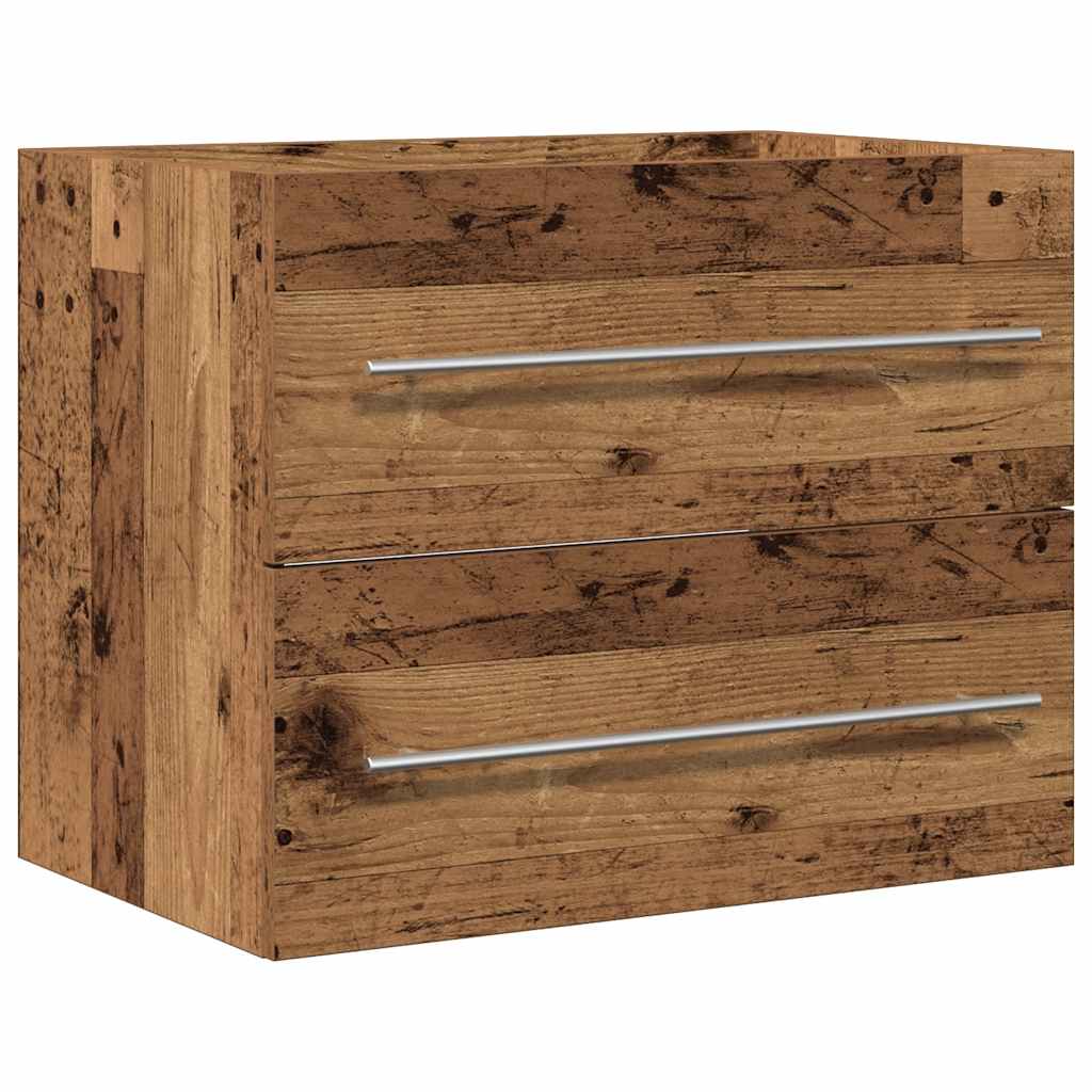 Waschbecken/waschmuschel/waschtischunterschrank Altholz-optik 60x38,5x48 Cm