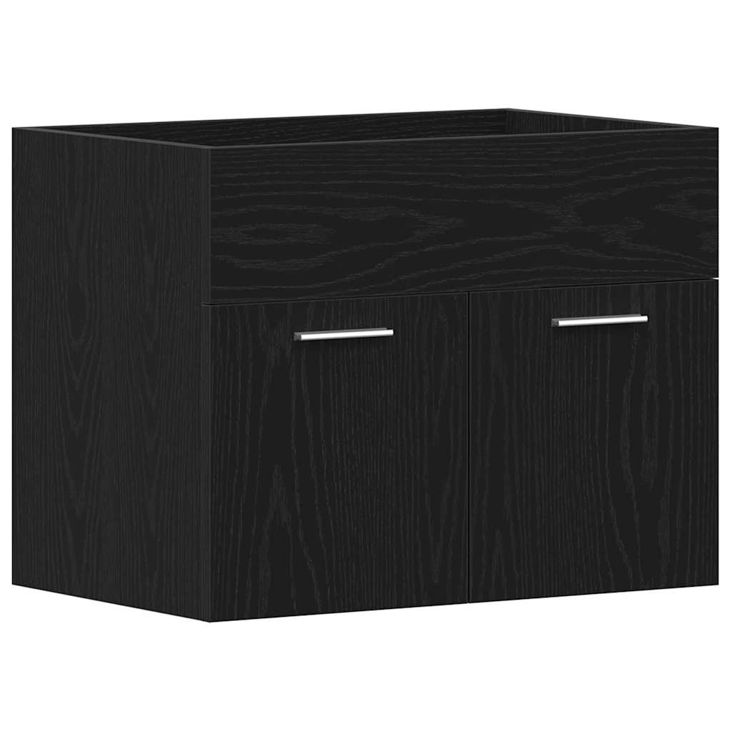 Waschbecken/waschmuschel/waschtischunterschrank Schwarz Eichen-optik 60x38,5x46 Cm