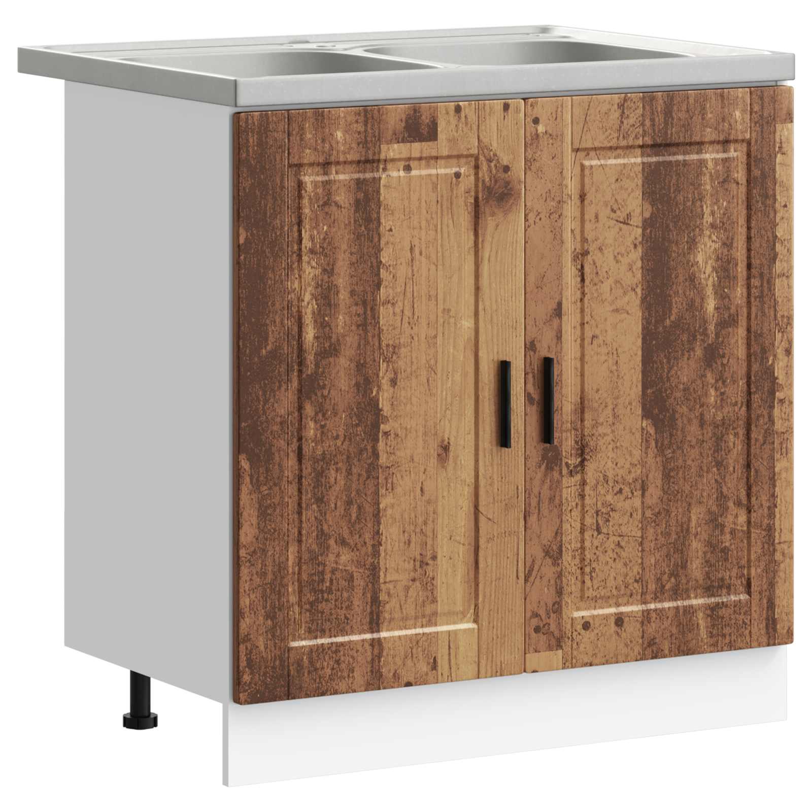 2 Stk.waschbecken/waschmuschel/waschtisch-unterschrank Porto Altholz 80 X 46 X 81.5 Cm