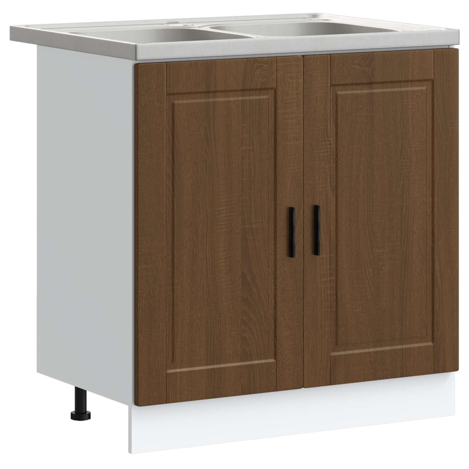 2 Stk.waschbecken/waschmuschel/waschtisch-unterschrank Porto Braun Eichen-optik