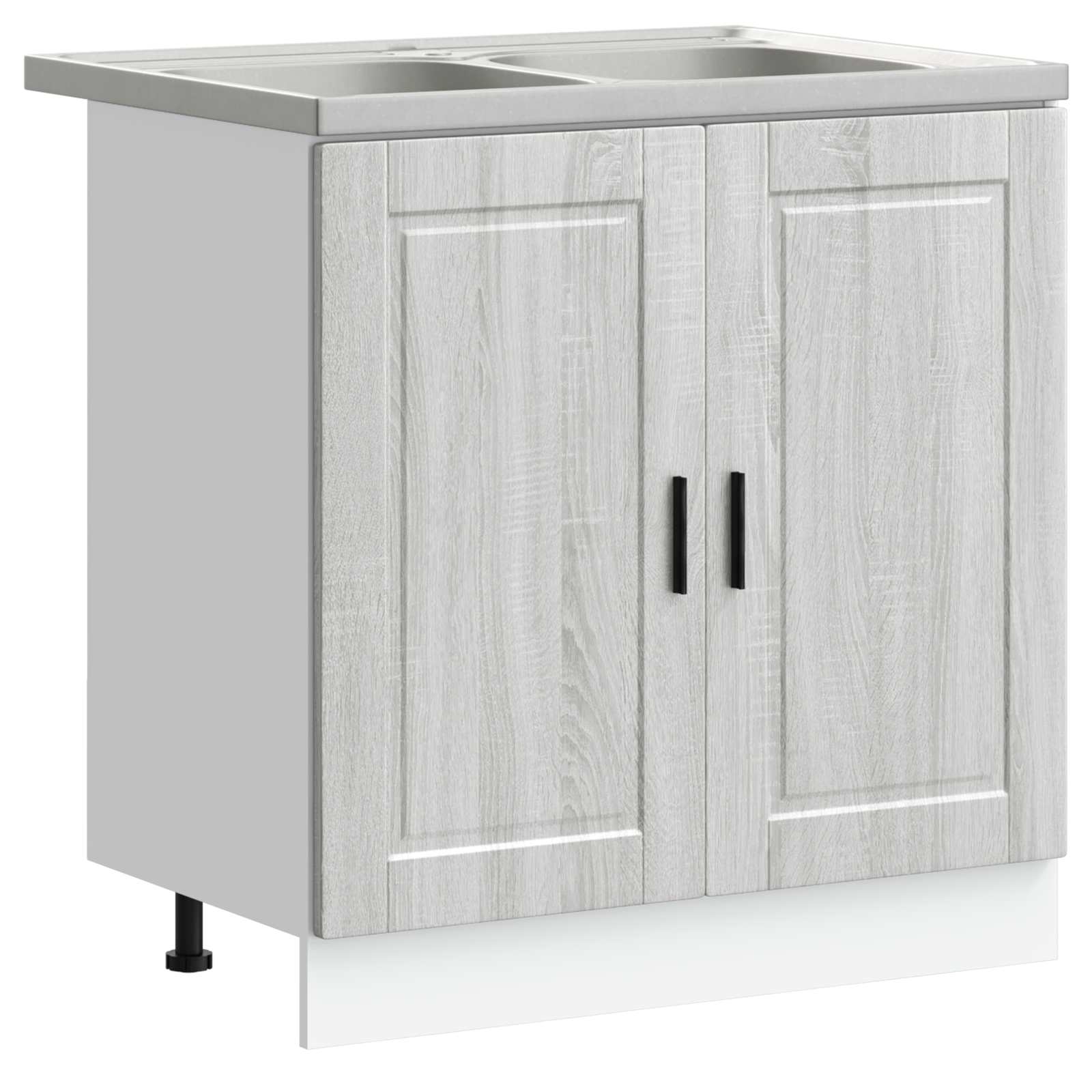 2 Stk.waschbecken/waschmuschel/waschtisch-unterschrank Porto Sonoma-grau