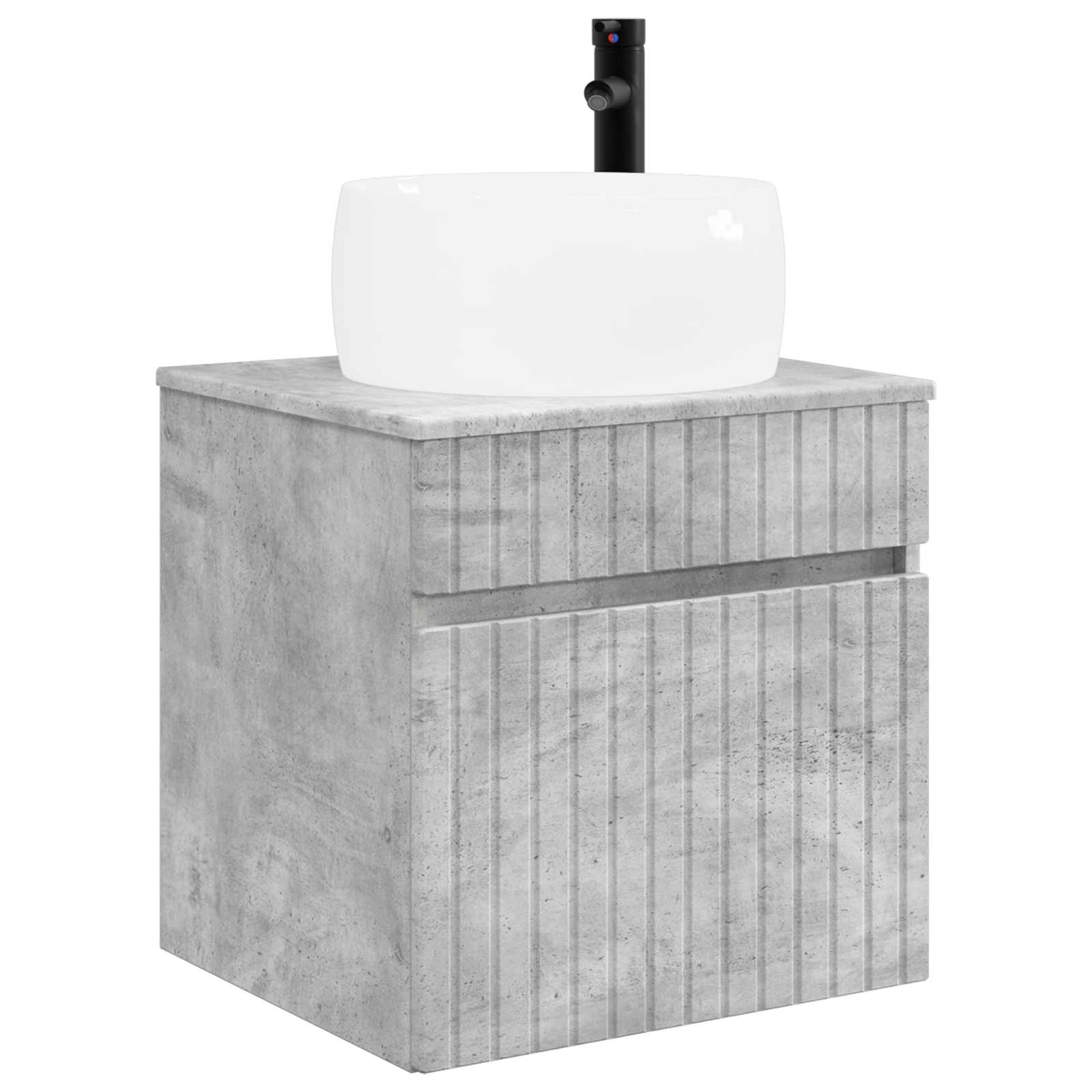 Wandmontierte Waschbecken/waschmuschel/waschtisch-vanität Betongrau 49 X 44,5 X 66 Cm