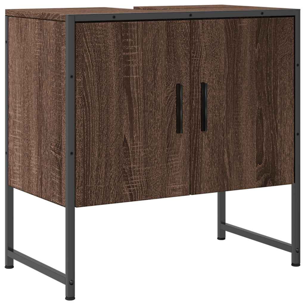 Waschbecken/waschmuschel/waschtischunterschrank Braun Eichen-optik 60x33x60 Cm