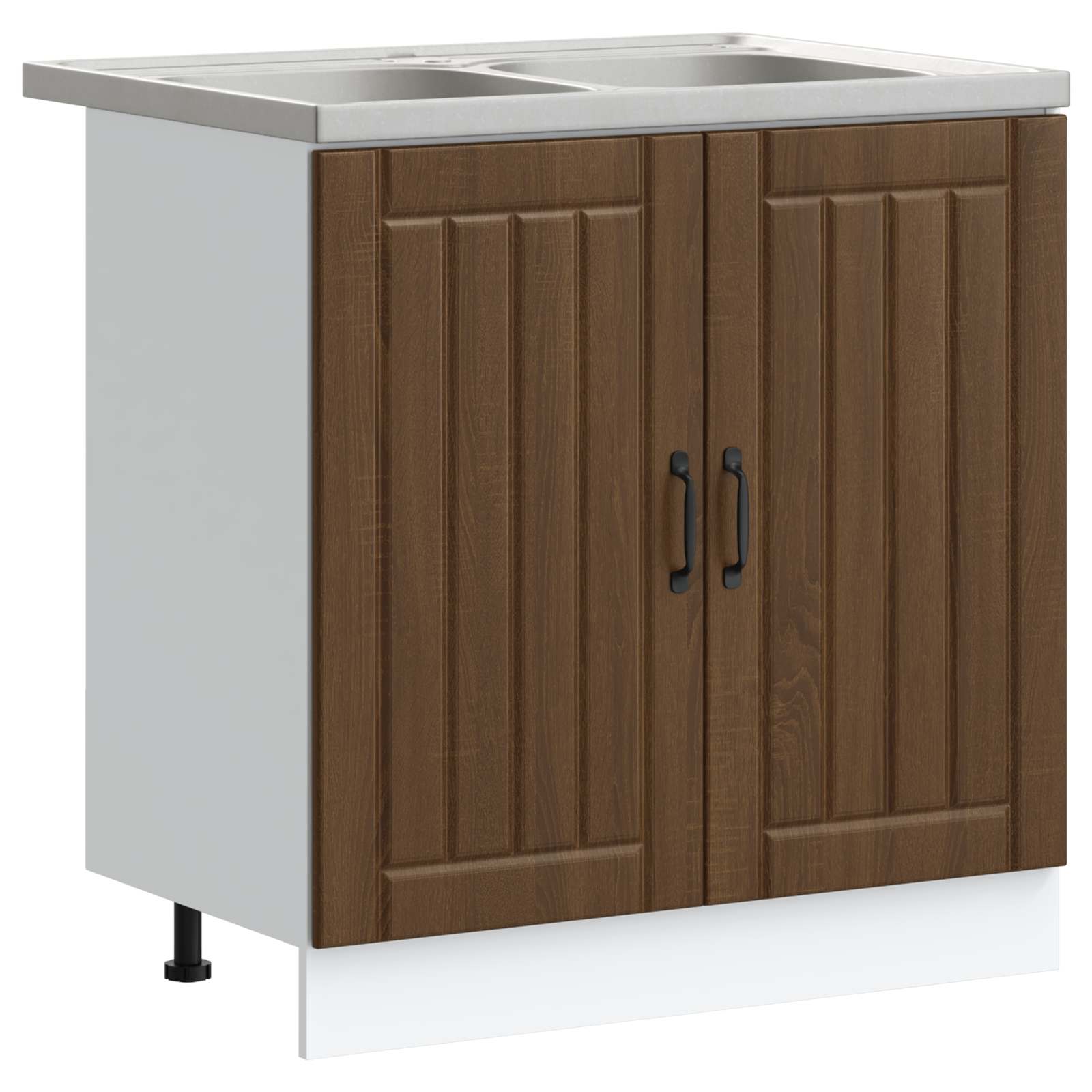 2 Stk.waschbecken/waschmuschel/waschtisch-unterschrank Lucca Braun Eichen-optik