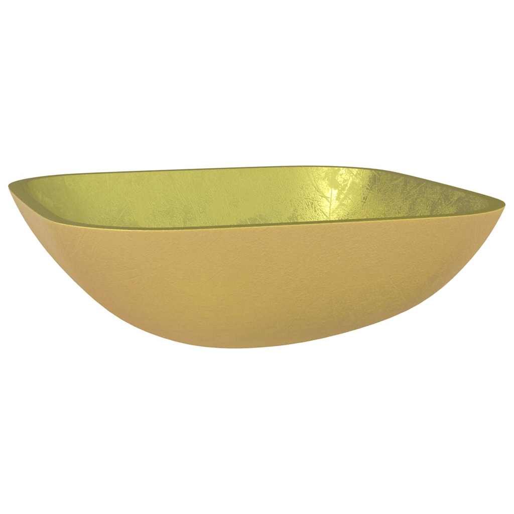 Waschbecken/waschmuschel/waschtisch Glas 42x42x14 Cm Gold