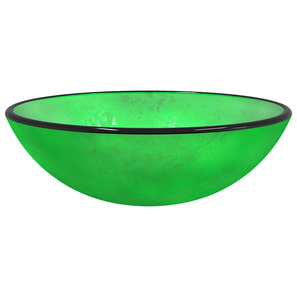 Waschbecken/waschmuschel/waschtisch Hartglas 42x14 Cm Grün