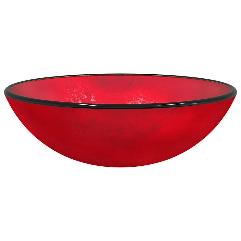 Waschbecken/waschmuschel/waschtisch Hartglas 42x14 Cm Rot