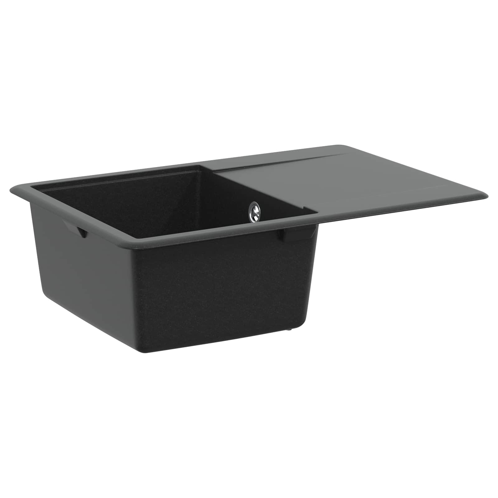 Waschbecken/waschmuschel/waschtisch 80% Quarz Und 20% Harz 670 X 460 Mm Schwarz