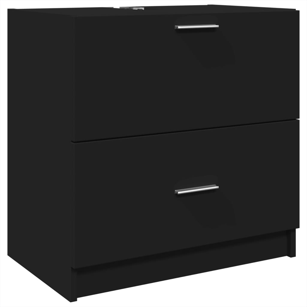 Waschbecken/waschmuschel/waschtischunterschrank Schwarz 59x37x59 Cm Holzwerkstoff