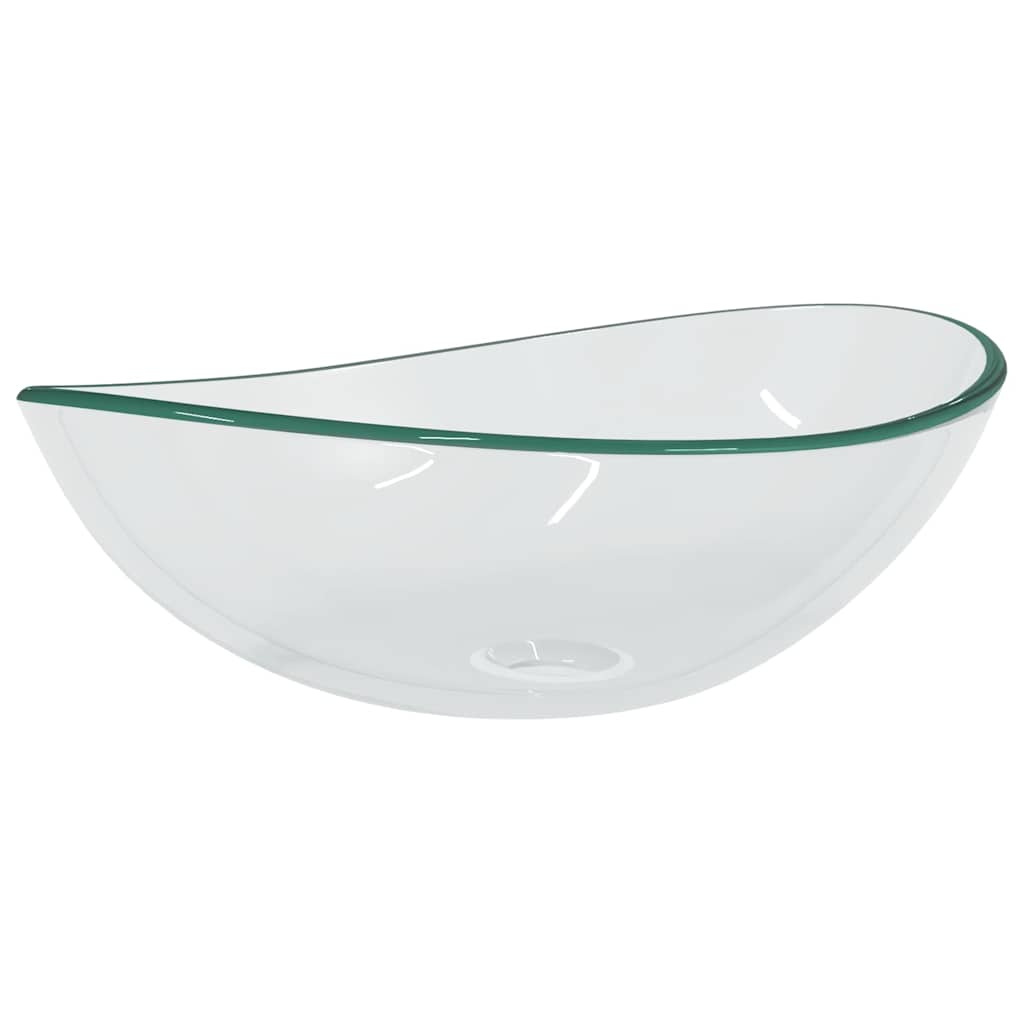 Waschbecken/waschmuschel/waschtisch Hartglas 54,5x35x15,5 Cm Transparent