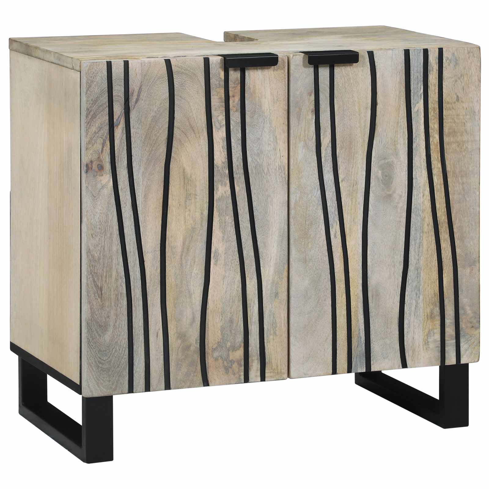 Waschbecken/waschmuschel/waschtischschrank Weiß 62 X 33 X 58 Cm Holzwerkstoff