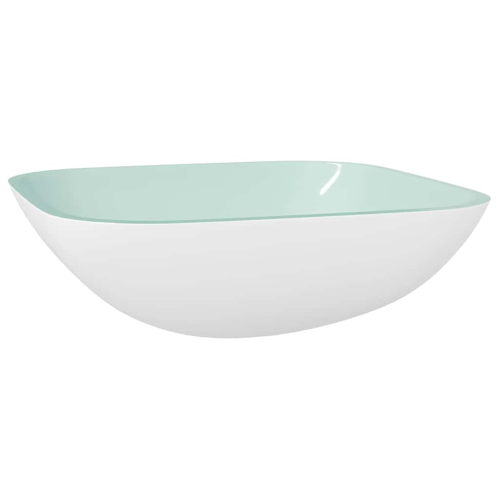 Waschbecken/waschmuschel/waschtisch Glas 42x42x14 Cm Weiß