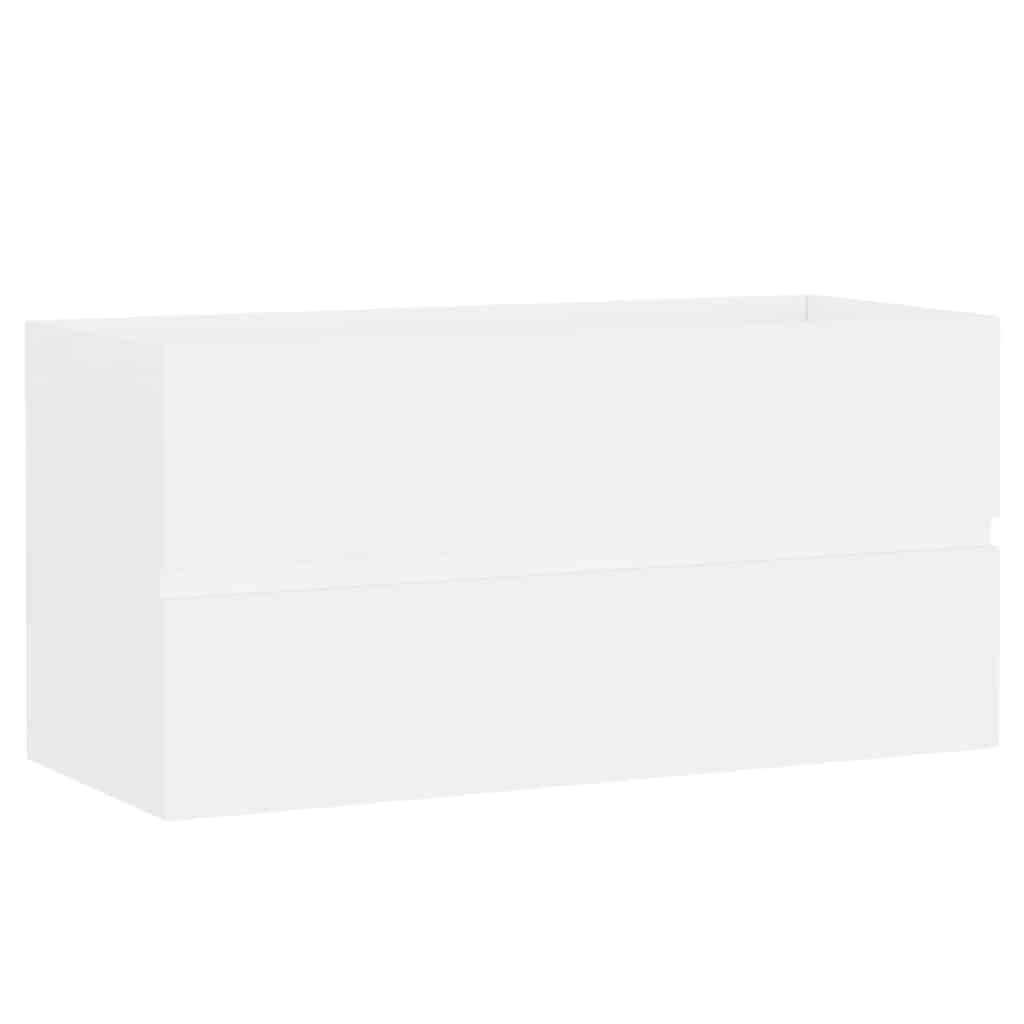 Waschbecken/waschmuschel/waschtischunterschrank Weiß 90x38,5x45 Cm Holzwerkstoff