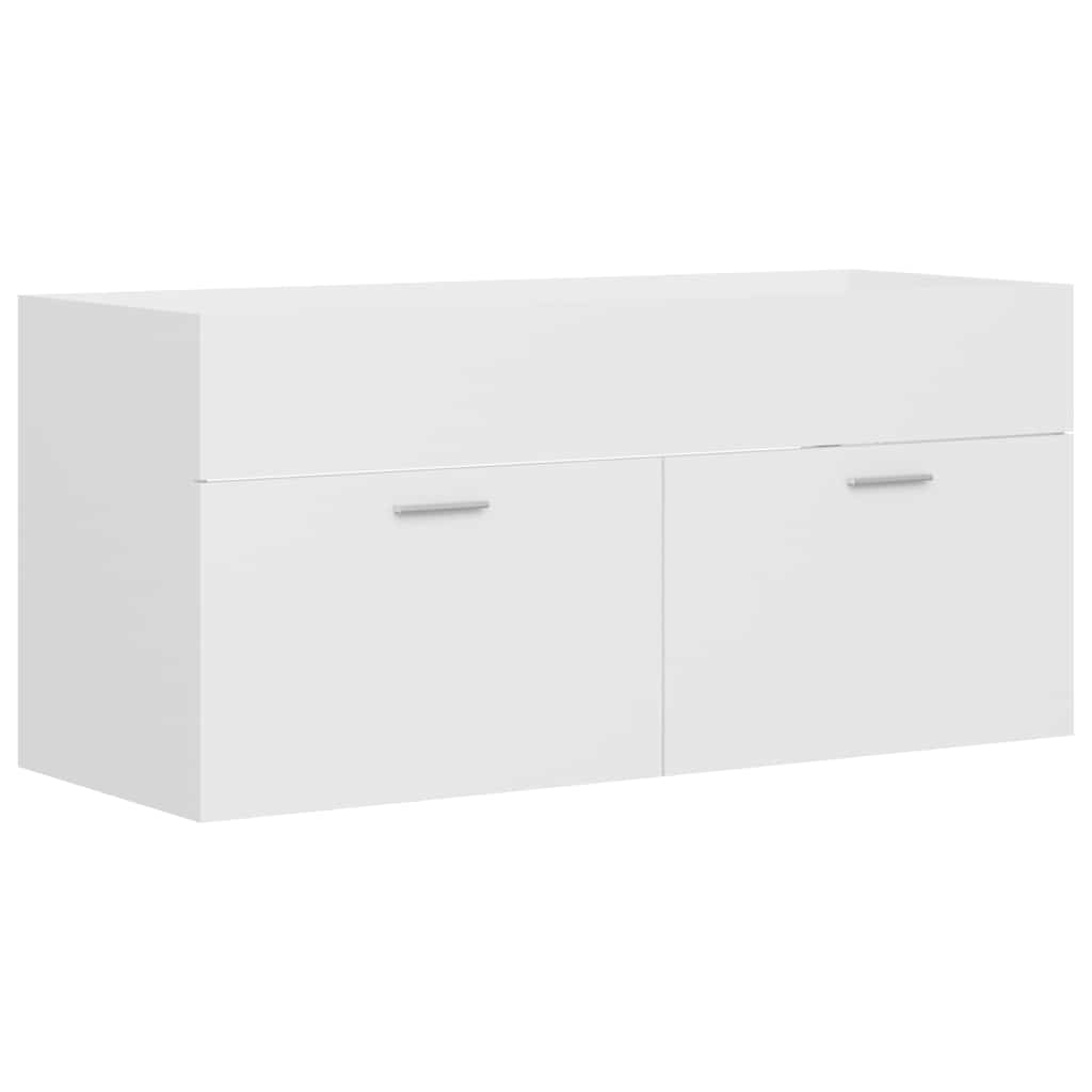 Waschbecken/waschmuschel/waschtischunterschrank Weiß 100x38,5x46 Cm Holzwerkstoff