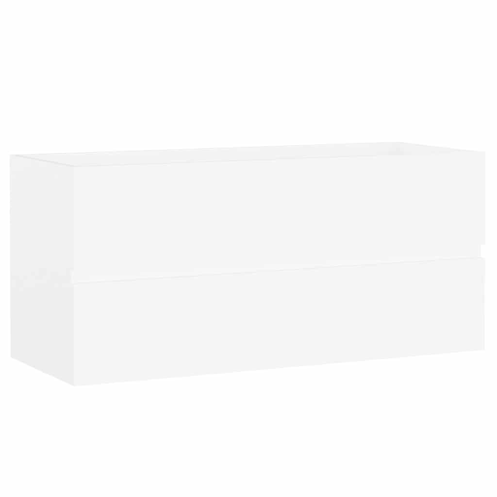 Waschbecken/waschmuschel/waschtischunterschrank Weiß 100x38,5x45 Cm Holzwerkstoff