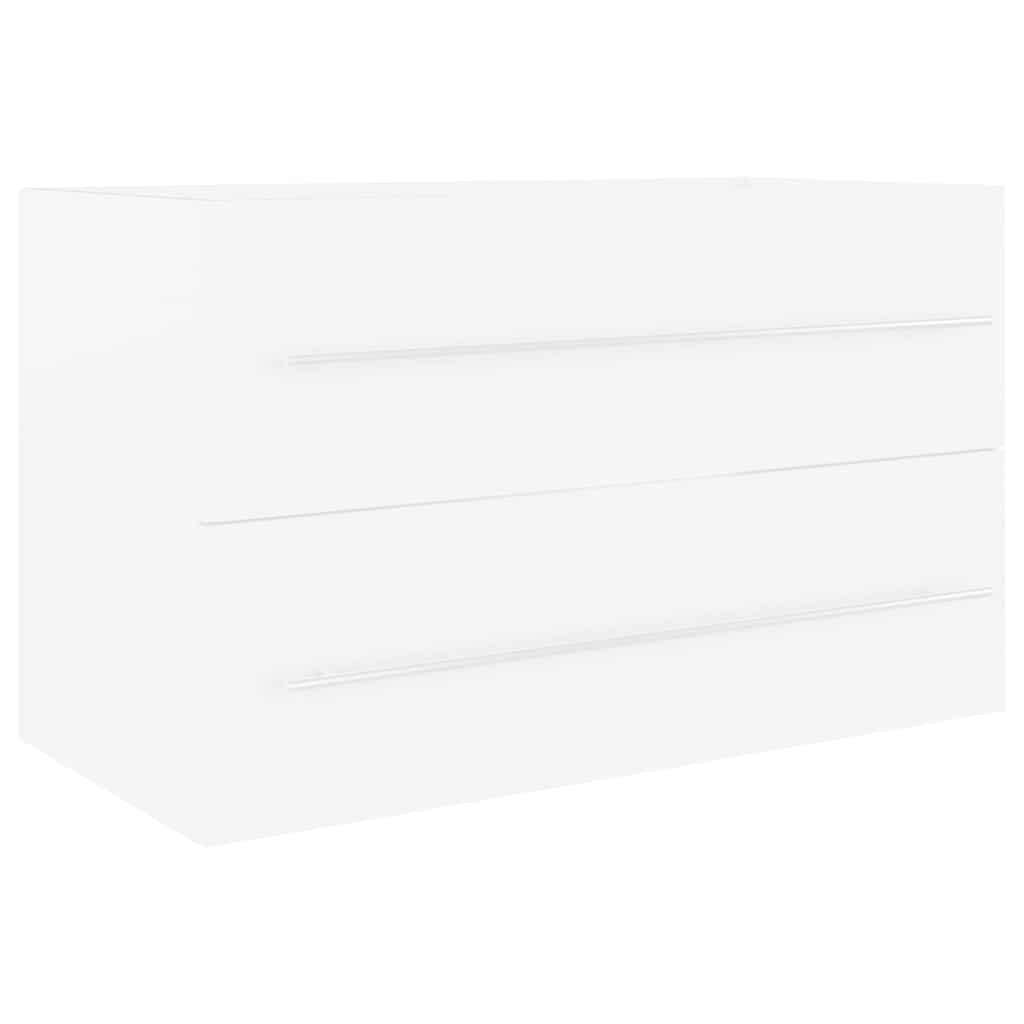 Waschbecken/waschmuschel/waschtischunterschrank Weiß 80x38,5x48 Cm Holzwerkstoff