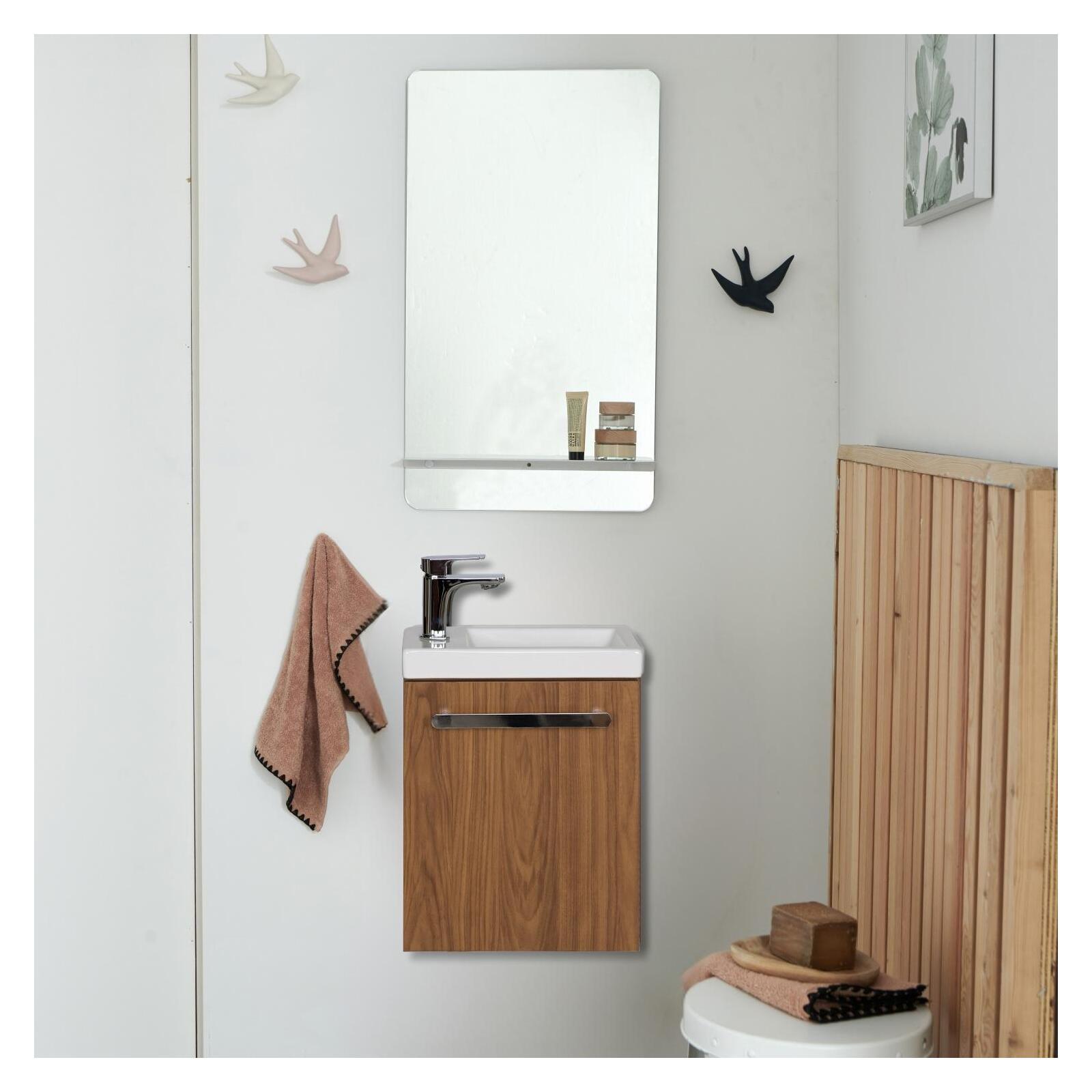 Ensemble Lave-mains Suspendu Nevada Avec Miroir Tablette