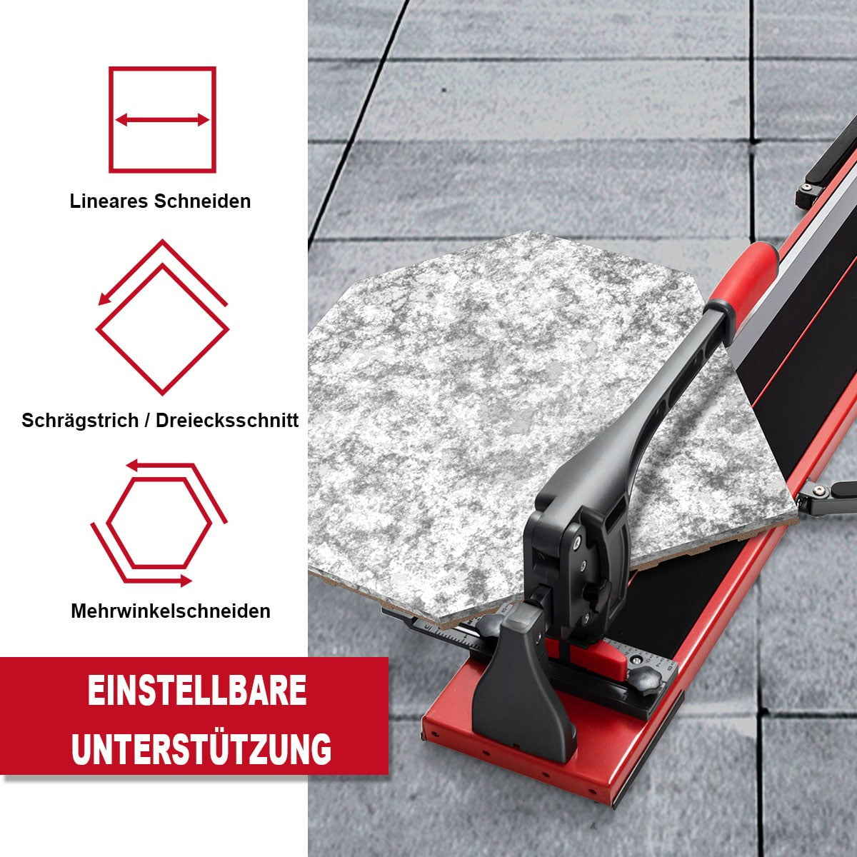 Manueller Fliesenschneider, 120 Cm, 0-60° Einstellbarer Winkel