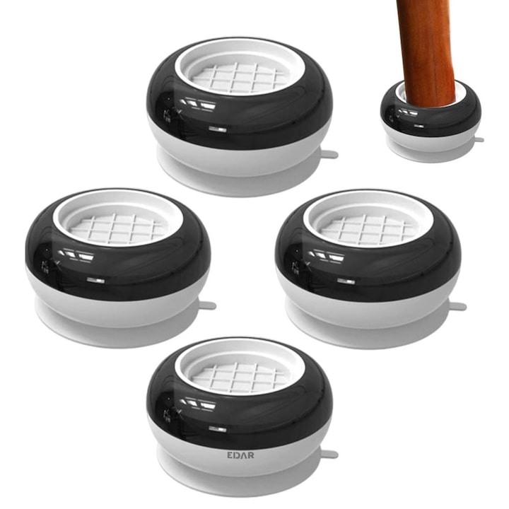 4er-set Edar-füße, Vibrationsdämpfend, Geräuscharm Und Rutschfest, Für Waschmaschine, Möbel, Wäschetrockner, Kühlschrank, Weiß/schwarz