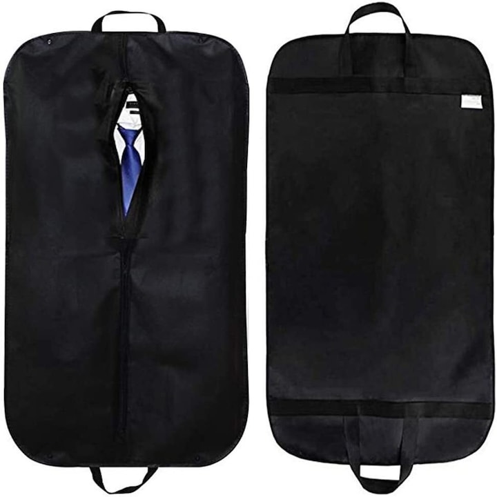 Set Mit 2 Kleidersäcken, Faltbar, Mit Tragegriffen Für Anzüge, 100 X 60 Cm, Schwarz