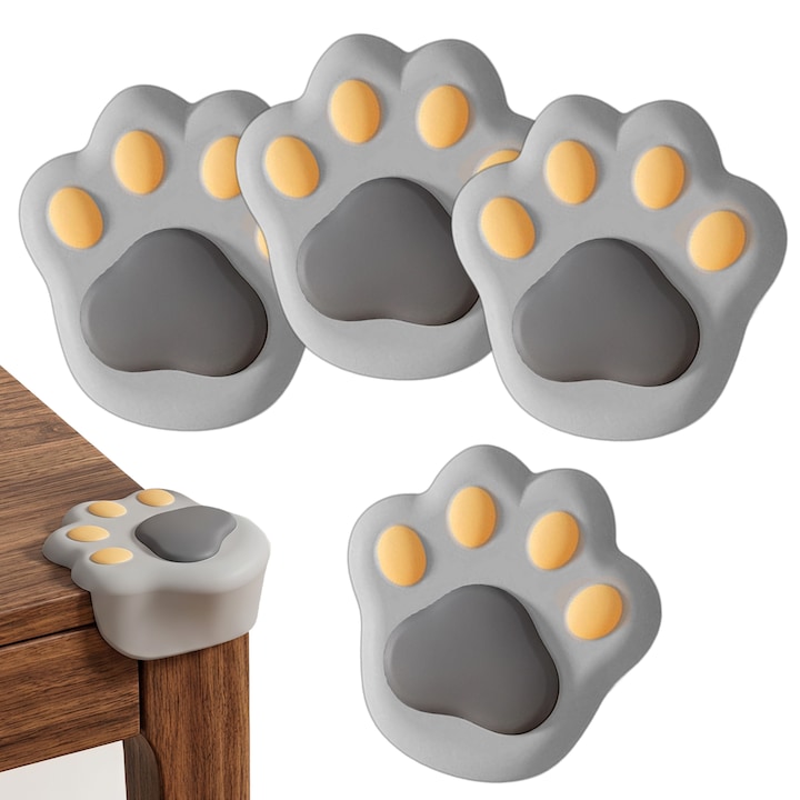 Eckenschützer Für Kindermöbel, Weiche Und Elastische Silikon-eckenschützer Zur Unfallverhütung, Universell Einsetzbar Für Tisch, Bett, Kleiderschrank, Kühlschrank Und Treppen, Grau