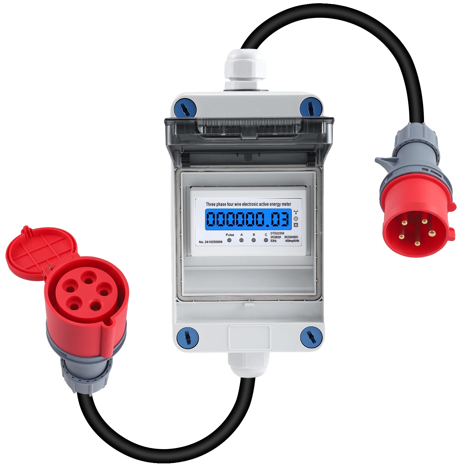 Digitaler Stromzähler, 440-v-kompatibel, Wasserdicht (ip44), Weiß