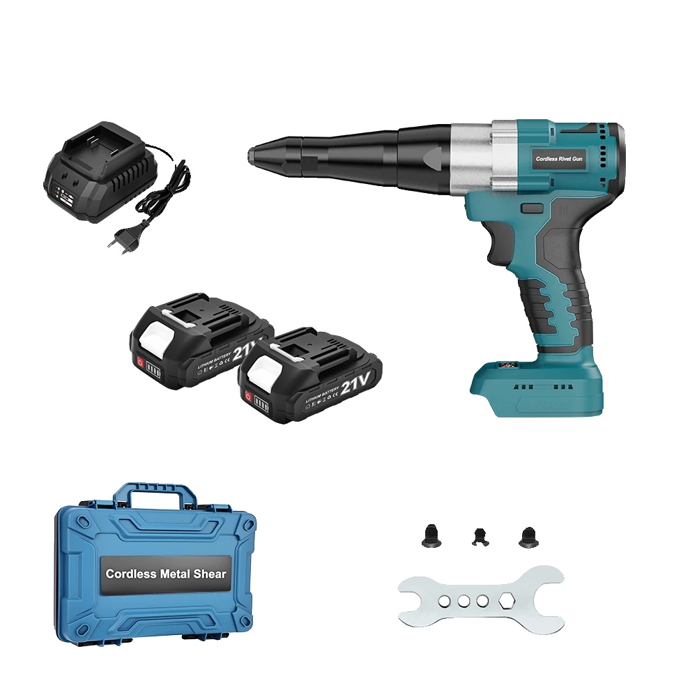 Nietpistole, Bürstenloser Motor, Automatischer Betrieb, 2 Batterien