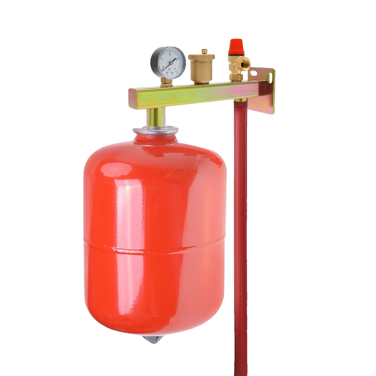 Kesselsicherheitsgruppe, Sicherheitsventil, Transparentes Manometer, Gelb
