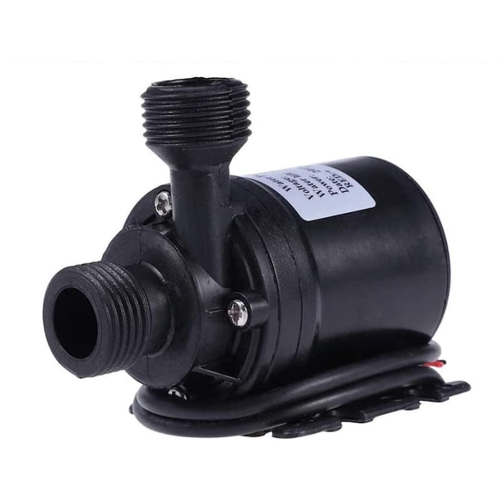 Bürstenlose Elektrische Springbrunnenpumpe, Kunststoff, 800 L/h, 5 M, 12 V Gleichstrom, 80 X 77 X 49 Mm, Schwarz