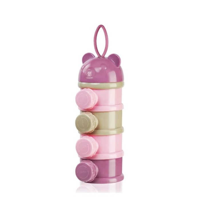 Babymilchpulverspender, 4 Fächer, Pflaumenviolett