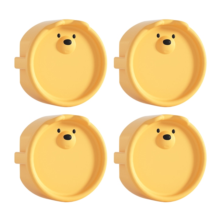 Set Mit 4 Baby-steckdosenabdeckungen, Silikon, Gelb